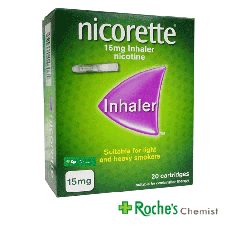 Nicorette Nicotine Inhaler 15mg  -  Mouthpiece and 20 refill cartridges