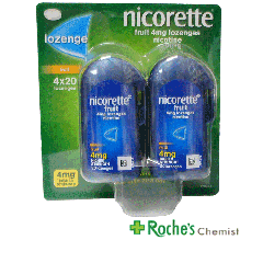 Nicorette Fruit Nicotine Lozenges 4mg - 4 packs of 20