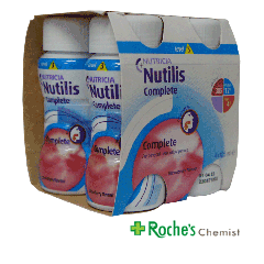 Nutilis Complete Pre-Thickened 4 x 125ml - Strawberry Flavour