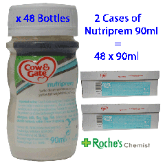 Cow and Gate Nutriprem 2 Ready to Use 90ml bottles x 48 - For Low Birth-weight babies