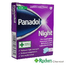 Panadol Night Tablets x 20 - For Pain and Insomnia
