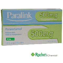 Paralink Paracetamol 500mg suppositories x 10 - For Adults