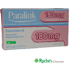 Paralink 180mg Paracetamol suppositories x 10 -  For Babies