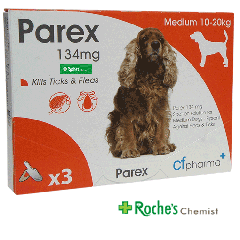 Parex 134mg For Medium 10-20 Kg Dogs  - Kills Ticks and Fleas