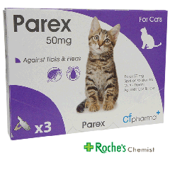 Parex 50mg For Cats x 3 - For the treatment of Fleas and Ticks