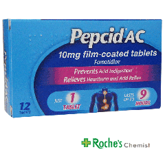 Pepcid AC Famotidine 10mg tablets x 12 for indigestion