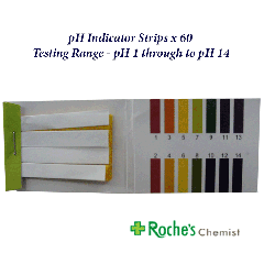 Litmus pH Test Strips x 60 - Testing Range pH 1.0 to 14.0