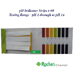 Litmus pH Test Strips x 60 - Testing Range pH 1.0 to 14.0 
