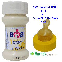 SMA PRO First Ready to Use 70ml x 32 + SMA Sterile Teats x 32
