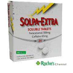 Solpa Extra 24's Soluble Painkillers - Paracetamol and Caffeine