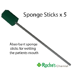 Sponge Sticks x 5 - For Cleaning and moisturising the mouth