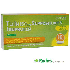 Ibuprofen Suppositories 150mg x 10 ( Tefin ) - For Children 3 to 9 years old