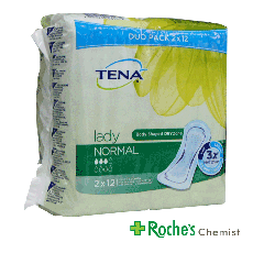 Tena Lady Normal  2 x 12 Pads - For Urine incontinence
