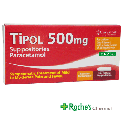 Tipol 500mg Suppositories Paracetamol x10
