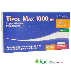Paracetamol Suppositories 1000mg ( Tipol Max)  x 10