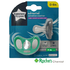 Tommee Tippee Advanced Sensitive Soother 0 to 6 months x 2 soothers