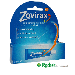 Zovirax 5% Aciclovir Cold Sore Cream 2g tube
