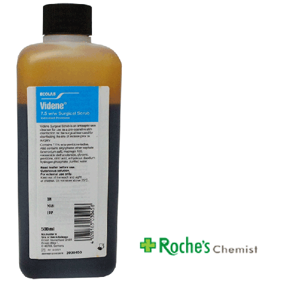 Roches Chemist Ecolab Videne Surgical Scrub Povidone Iodine % 500ml |  Online Pharmacy